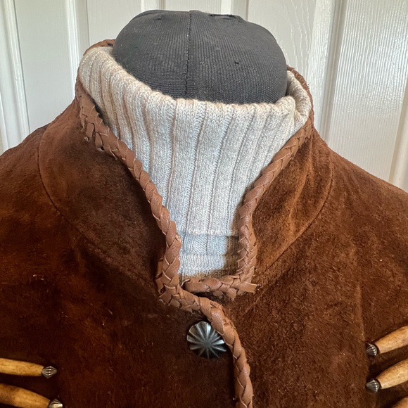 Cripple Creek Leather Jacket Rodeo Western Genuine Leather suede Fringe brown XL - Picture 8 of 16